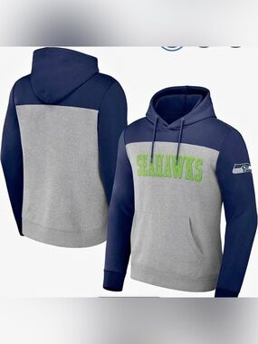 Seattle Seahawks Colorblock Hoodie Blue & Gray